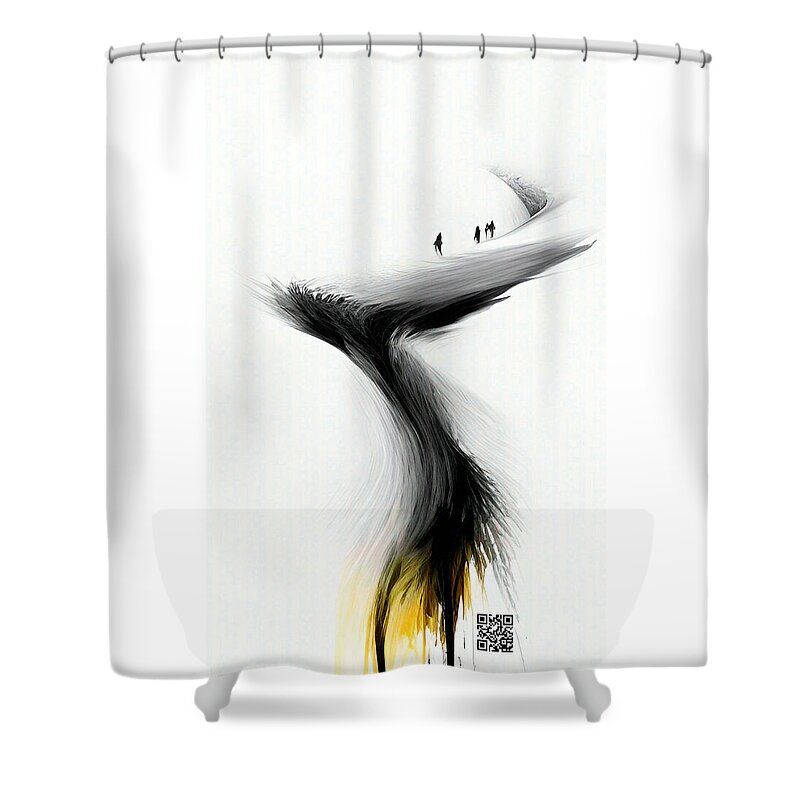 Motivational Shower Curtain featuring the digital art Keep Going by Rafael Salazar