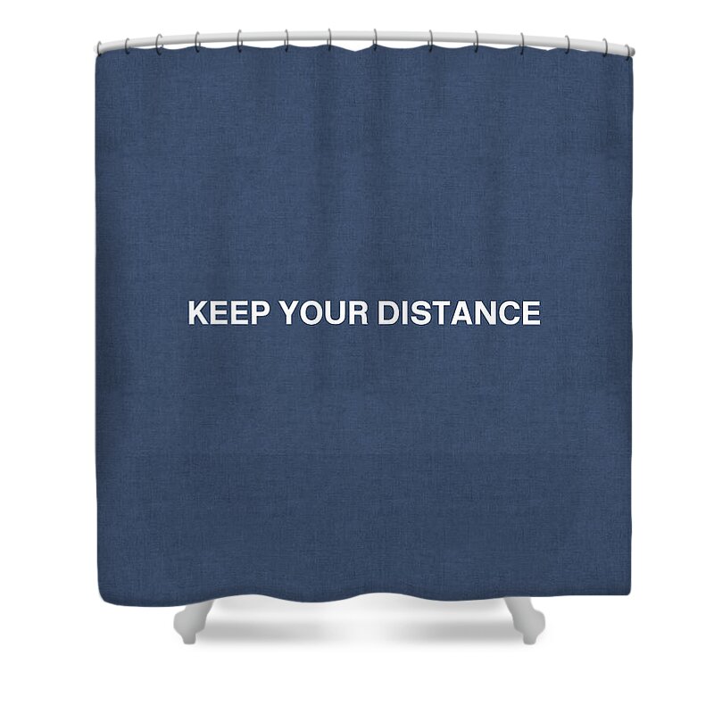 Social Distance Shower Curtain featuring the mixed media Keep Your Distance- Art by Linda Woods by Linda Woods