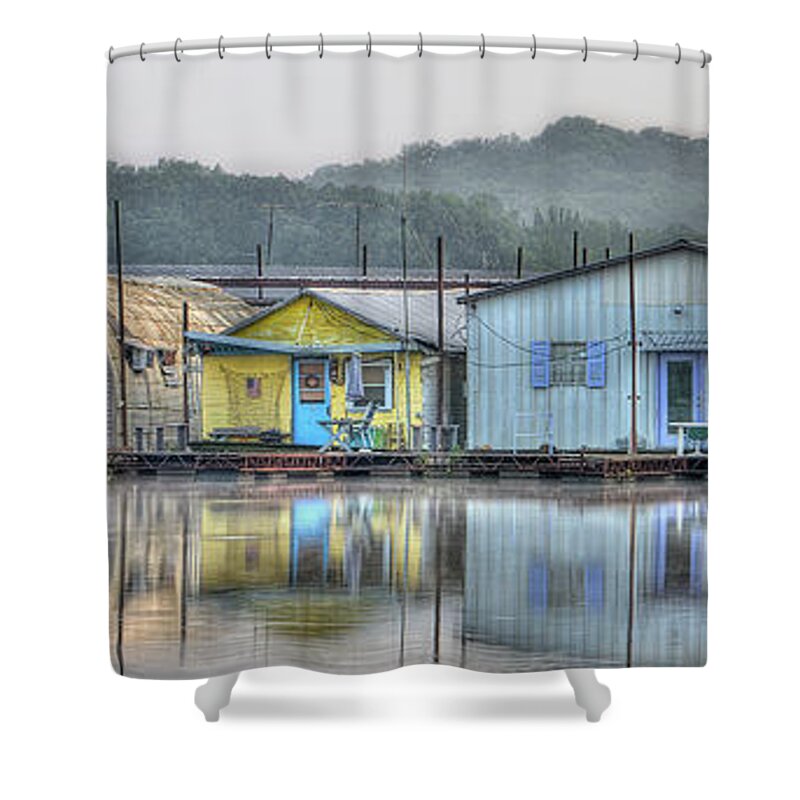 Kentucky Lake Shower Curtain featuring the photograph Kentucky Lake Living - Panorama by Randall Allen