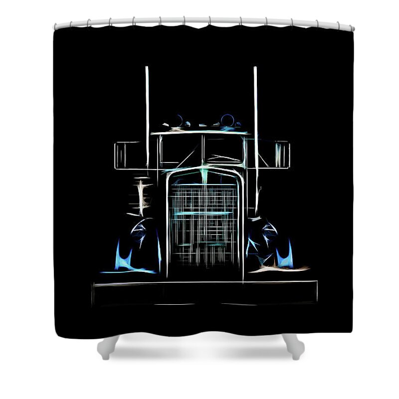 Kenworth Shower Curtain featuring the digital art Kenworth in the Abstract by Douglas Pittman