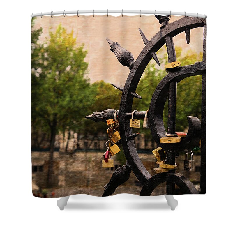 Lock Shower Curtain featuring the painting Key to Your Heart by Portraits By NC