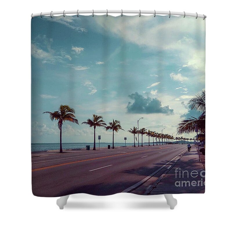 Key West Shower Curtain featuring the photograph Key West Along The Road by Claudia Zahnd-Prezioso