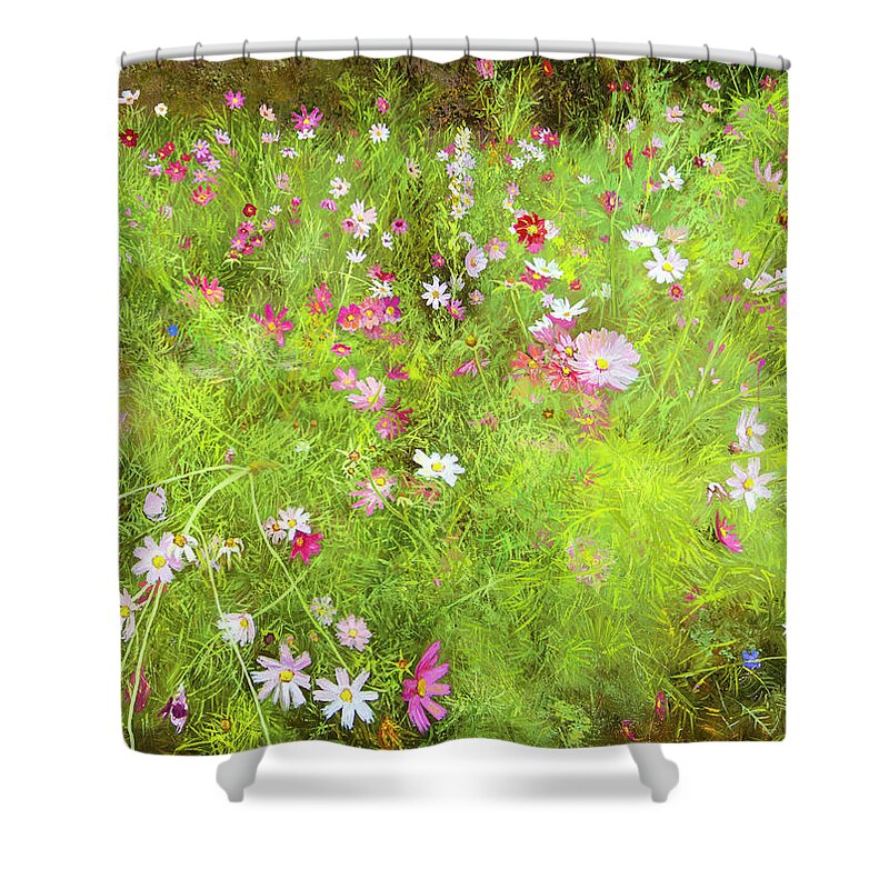 Garden Shower Curtain featuring the painting Kim's Garden by Hone Williams
