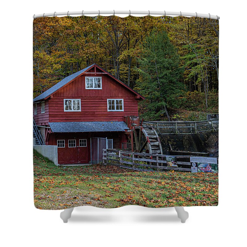 Mill Shower Curtain featuring the photograph Kirby's Mill Fall by James McClintock