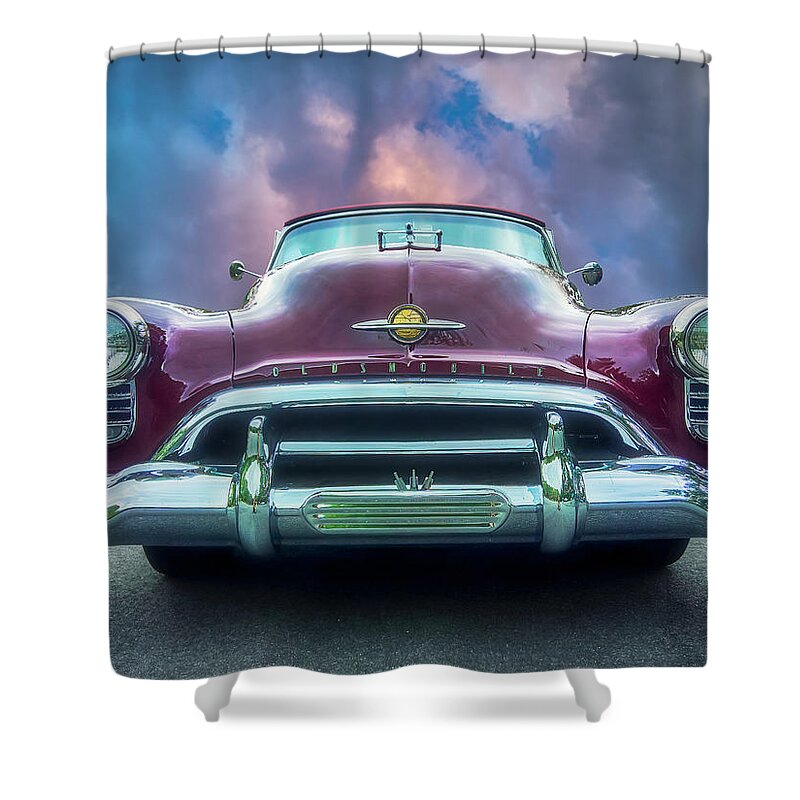 Oldsmobile Shower Curtain featuring the photograph Kiss From An Oldsmobile by Jerry LoFaro
