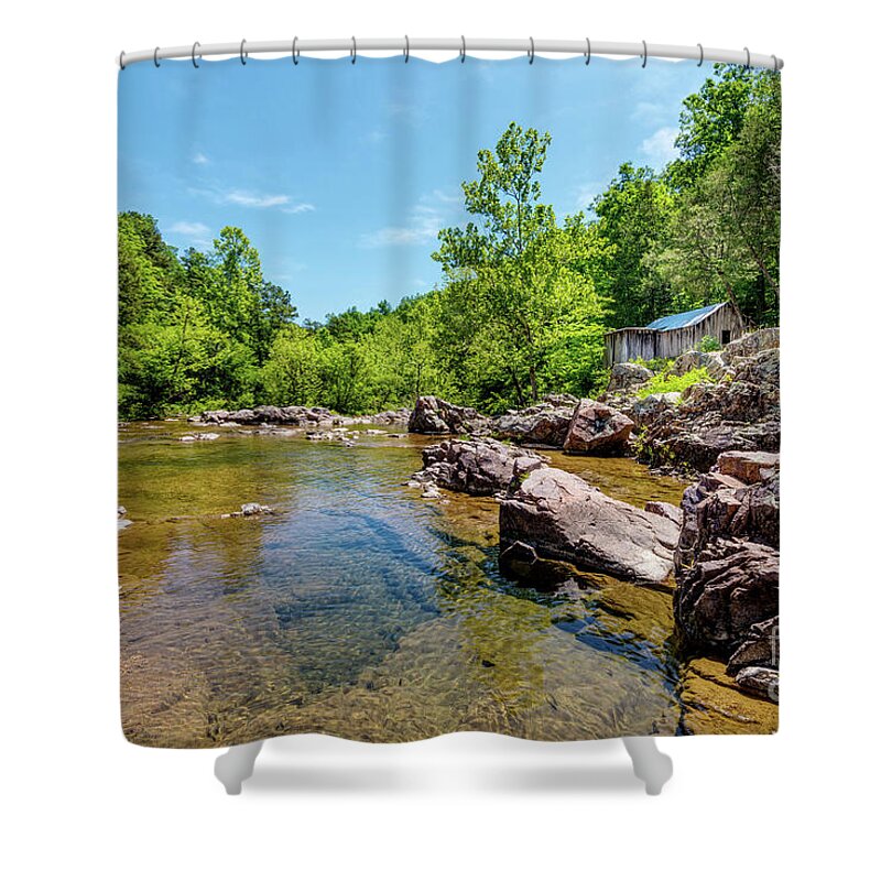 Klepzig Mill Shower Curtain featuring the photograph Klepzig Mill Rocky Creek by Jennifer White