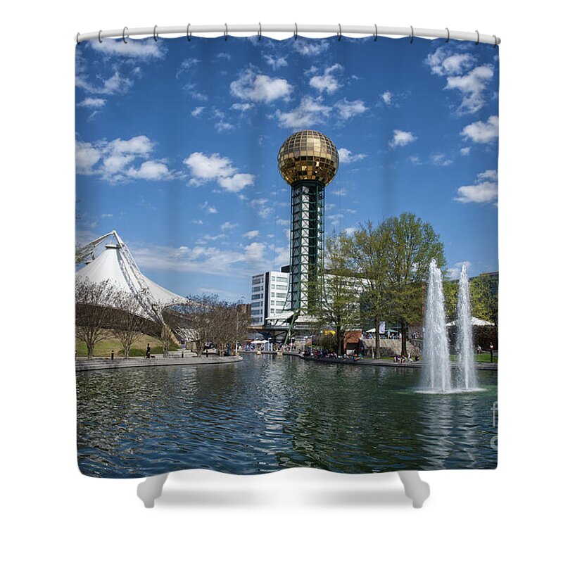 Amphitheater Shower Curtain featuring the photograph Knoxville Sunsphere 3 by Phil Perkins