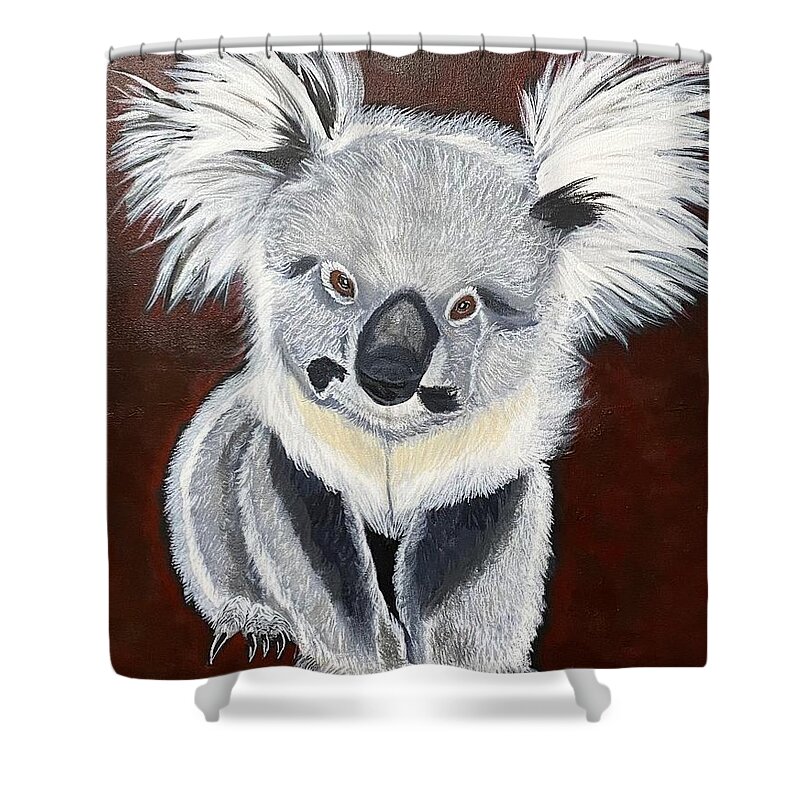  Shower Curtain featuring the painting Koala Bear-Teddy K by Bill Manson