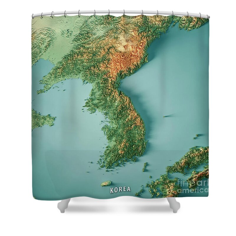 Korean Peninsula Shower Curtains