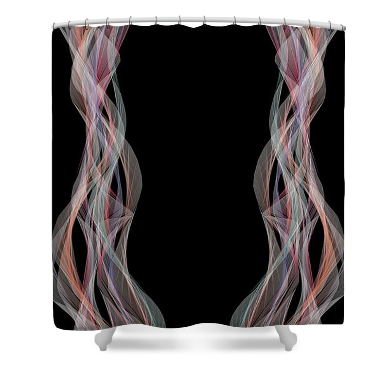 Kosmic Kreation Twin Flames Shower Curtain featuring the digital art Kosmic Kreation Twin Flames by Michael Canteen
