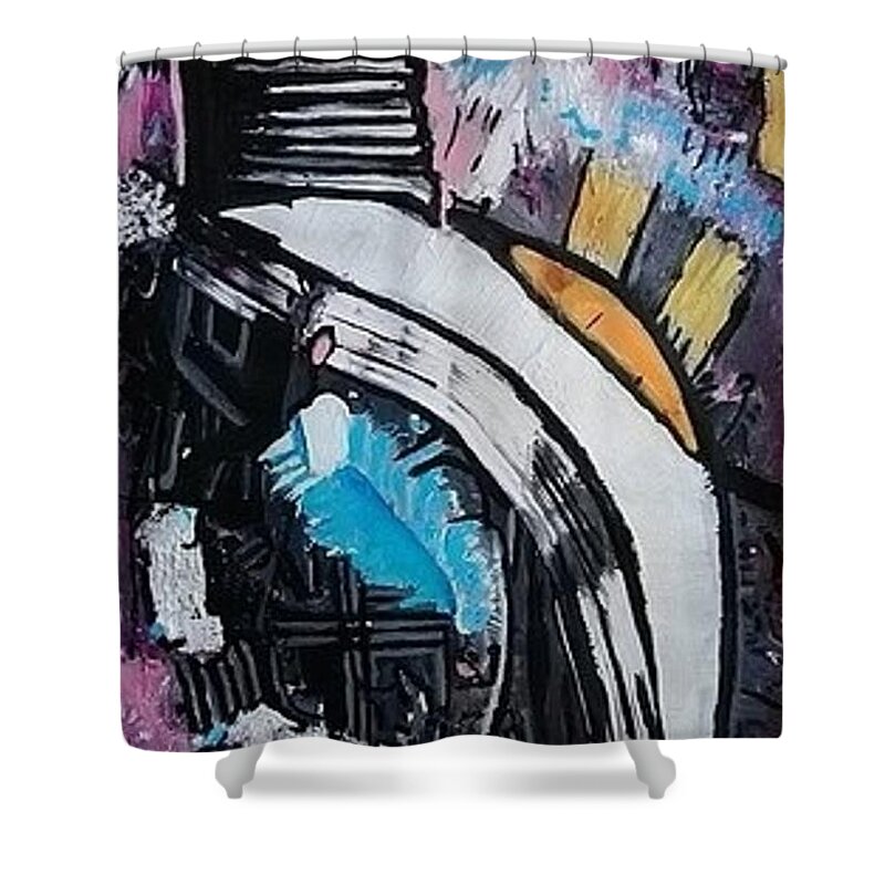Abstract Shower Curtain featuring the painting Kroebin by Denise Morgan