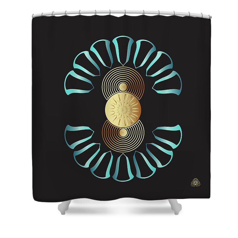 Mandala Shower Curtain featuring the digital art Kuklos No 4366 by Alan Bennington