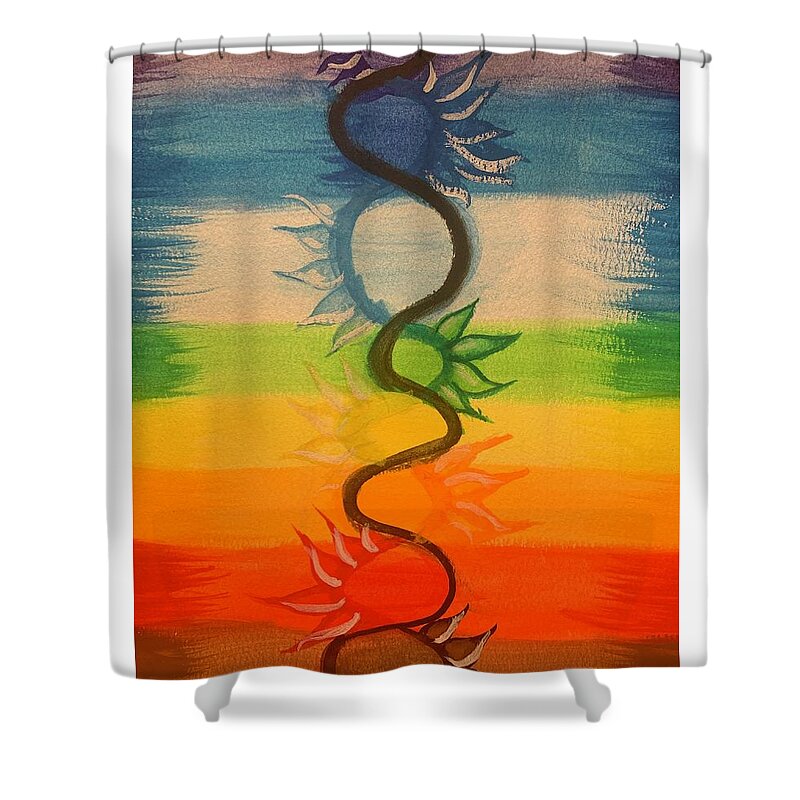 Watercolor Shower Curtain featuring the painting Kundalini Fire by Lisa White