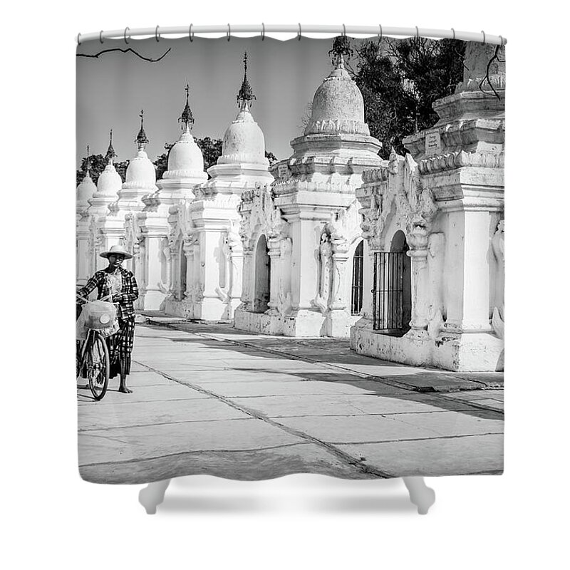 Mandalay Shower Curtain featuring the photograph Kuthodaw Pagoda by Arj Munoz