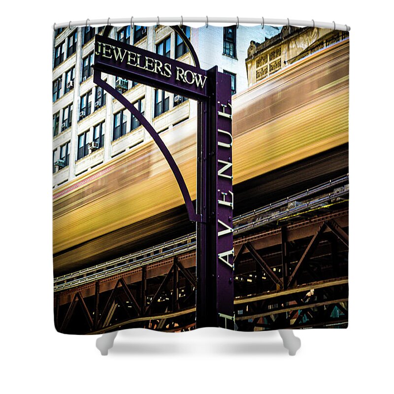L Train Jewelers Row Chicago Subway Loop Shower Curtain featuring the photograph L Train Passing Through Jewelers Row - Chicago by David Morehead