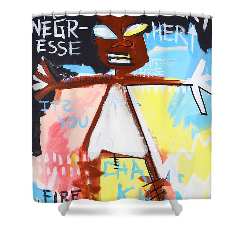 George Floyd Art Shower Curtain featuring the painting La Negresse Biarritz by Pistache Artists