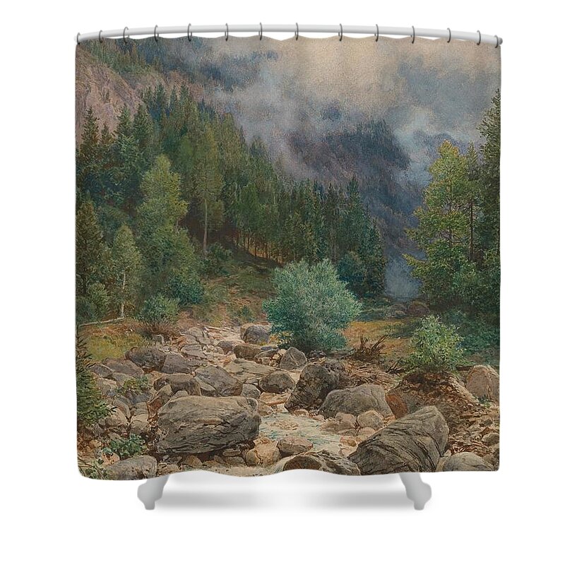  House Shower Curtain featuring the painting Ladislaus Eugen Petrovits Vienna by MotionAge Designs