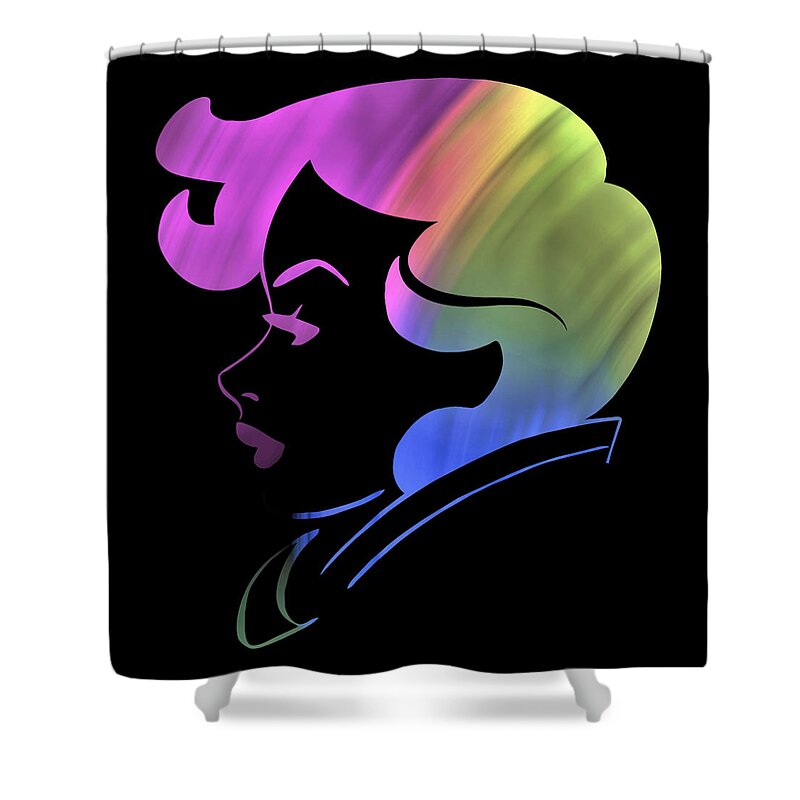 Abstract Shower Curtain featuring the digital art Lady Chic - Vintage by Ronald Mills