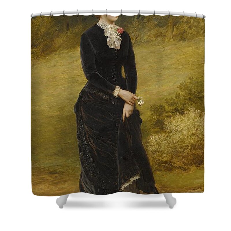  Shower Curtain featuring the painting Lady In Black art by Samuel Sidley English