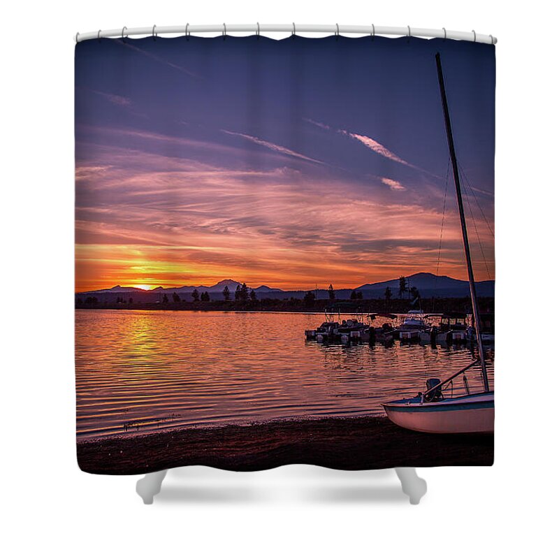 Lake Almanor Shower Curtain featuring the photograph Lake Almanor Sunset by Bradley Morris