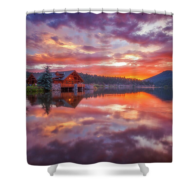 Lake House Sunrise Shower Curtain by Darren White - Darren White - Artist  Website