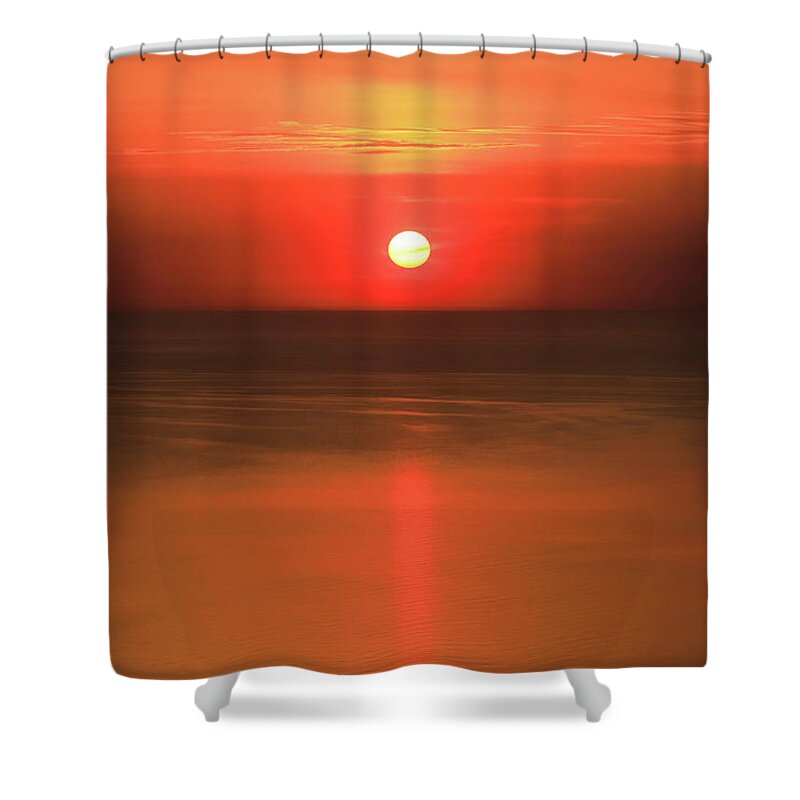 Lake Michigan Sunset Shower Curtain featuring the photograph Lake Michigan Sunset by Dan Sproul
