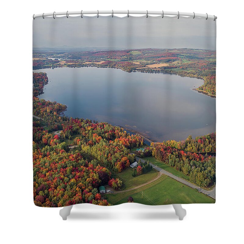 Fall Shower Curtain featuring the photograph Lake Salem Vermont by John Rowe