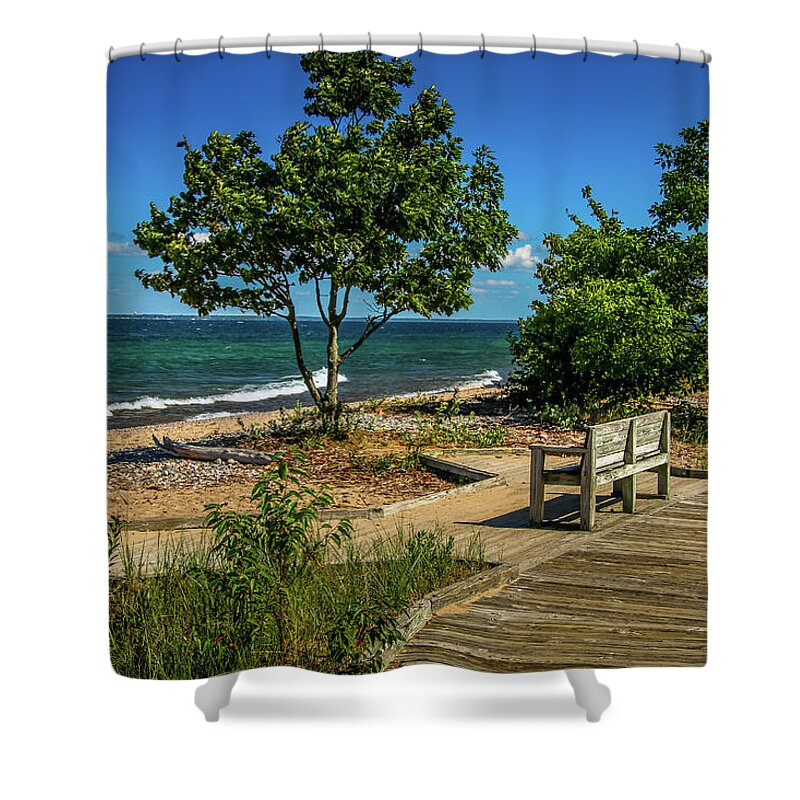 Lake Superior Shower Curtain featuring the photograph Lake Superior View by Deb Beausoleil