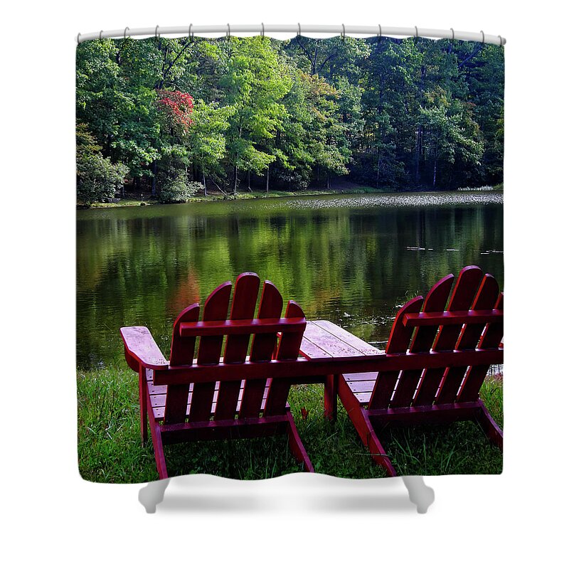 Smoky Mountains Shower Curtain featuring the photograph Lake View by George Taylor