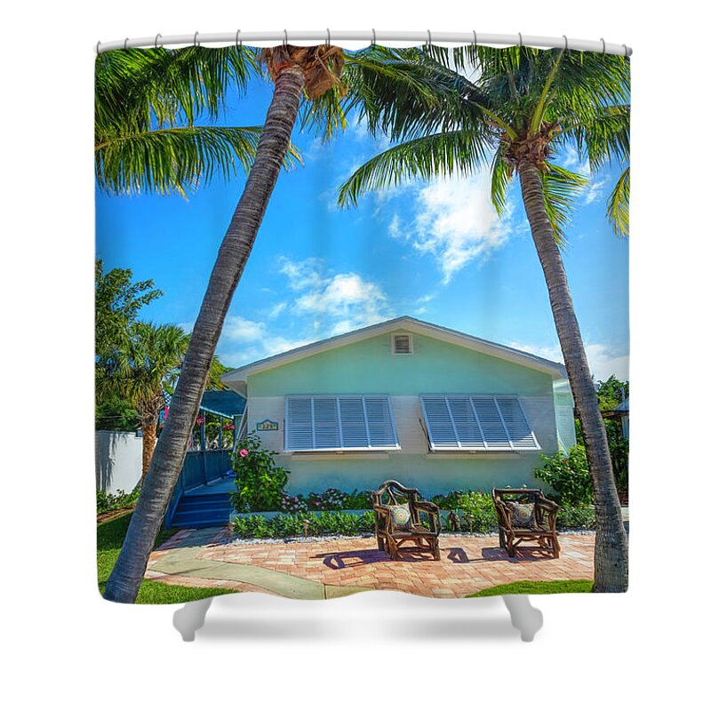 Fence Shower Curtain featuring the photograph Lake Worth Beach Home and Cottage Tour 324 North Ocean Breeze by Debra and Dave Vanderlaan