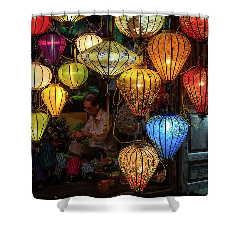 Ancient Shower Curtain featuring the photograph Lantern Maker by Arj Munoz