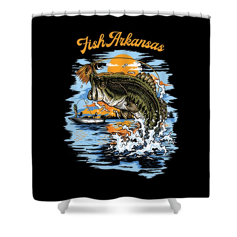 Largemouth Bass Fishing Fish Arkansas graphic Shower Curtain by Jacob  Hughes - Fine Art America