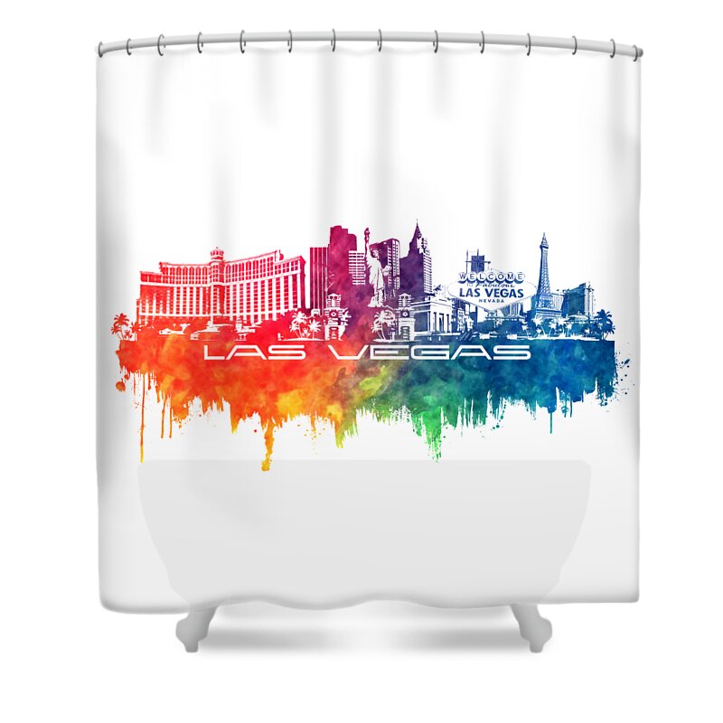 Las Vegas skyline colors PNG transparent file Shower Curtain by Justyna  Jaszke JBJart - Pixels