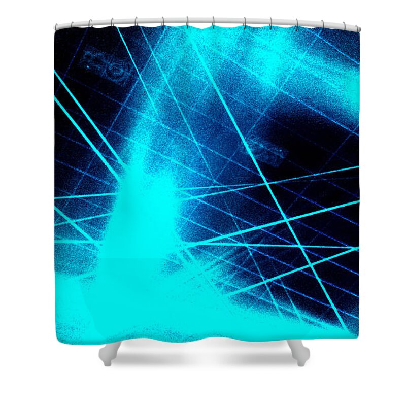  Shower Curtain featuring the digital art Laser World Part 20 2020 Master by The Lovelock experience