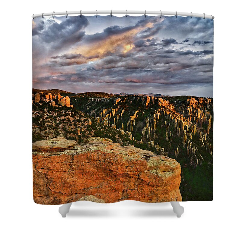 Chiricahua Mountains Shower Curtain featuring the photograph Last Light on the Chiricahua Mountains, Arizona by Chance Kafka