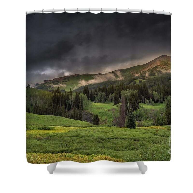 Crested Butte Shower Curtain featuring the photograph Late Afternoon Near Crested Butte by Priscilla Burgers
