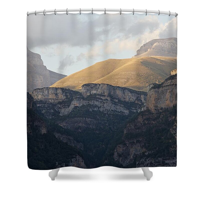 Anisclo Canyon Shower Curtain featuring the photograph Late Afternoon Sun the Anisclo Canyon by Stephen Taylor