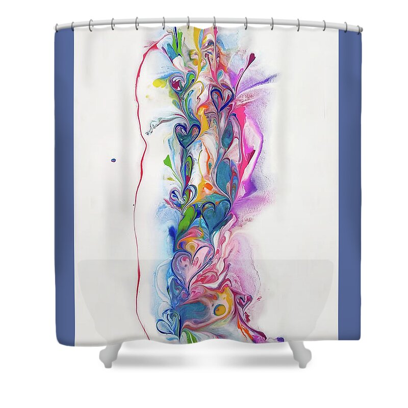 Colorful Shower Curtain featuring the painting Laugh Out Loud by Deborah Erlandson