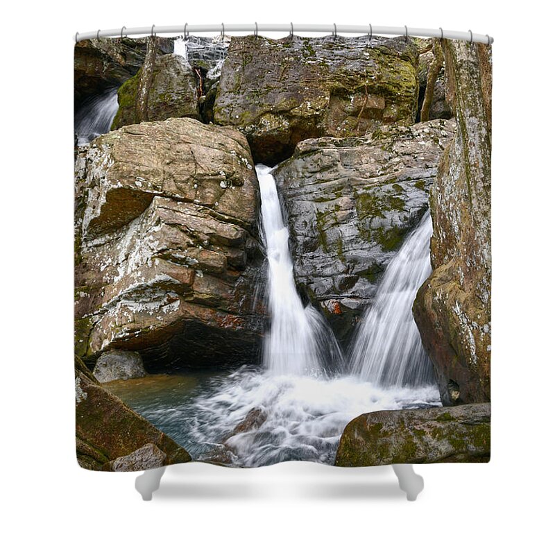 Laurel Falls Shower Curtain featuring the photograph Laurel Snow Trail To Laurel Falls 5 by Phil Perkins