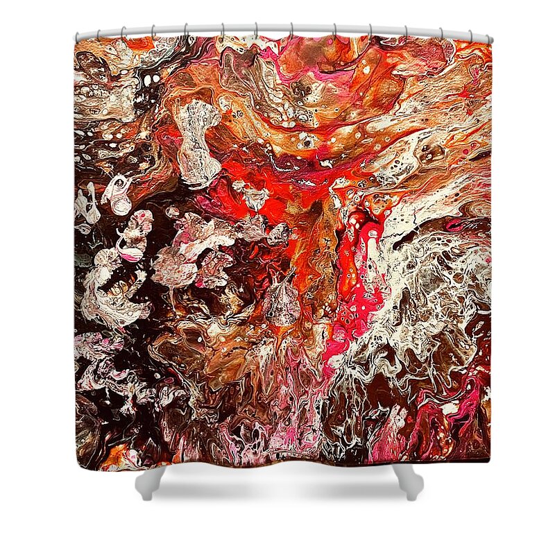 Landscape Shower Curtain featuring the painting Lava Rocks by Scott Jerwick