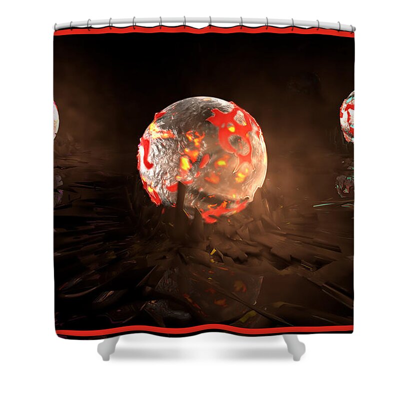 3d Shower Curtain featuring the painting Lava Sphere by Williem McWhorter