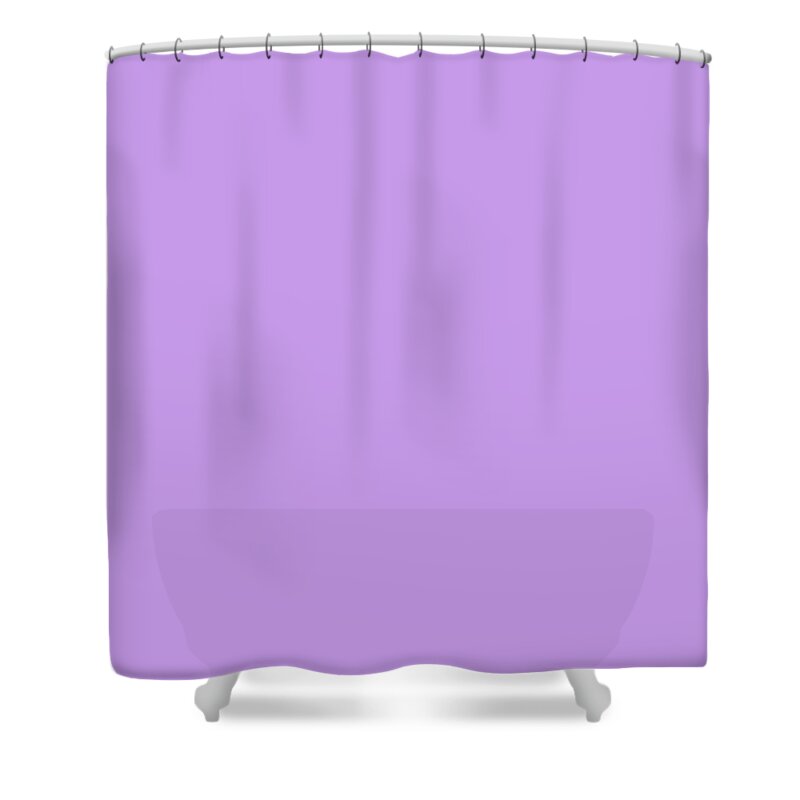 Lavender Shower Curtain featuring the digital art Lavender Solid Color match for Love and Peace Design by Delynn Addams