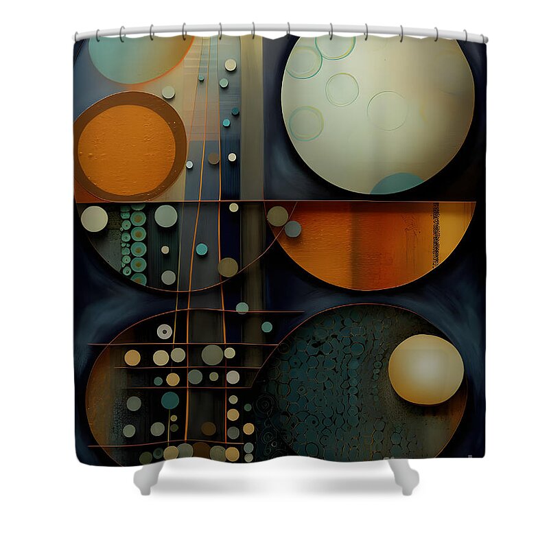 Abstract Art Shower Curtain featuring the digital art Layered Landscapes 04 by Amanda Moore