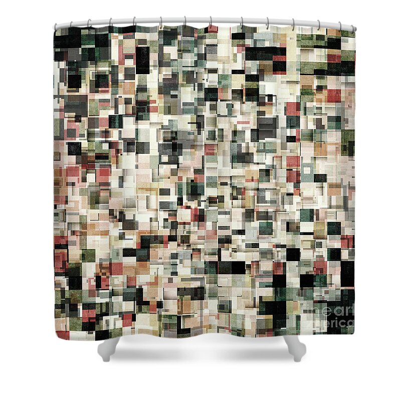 Earth Tones Shower Curtain featuring the digital art Layers of Earth Tones by Phil Perkins