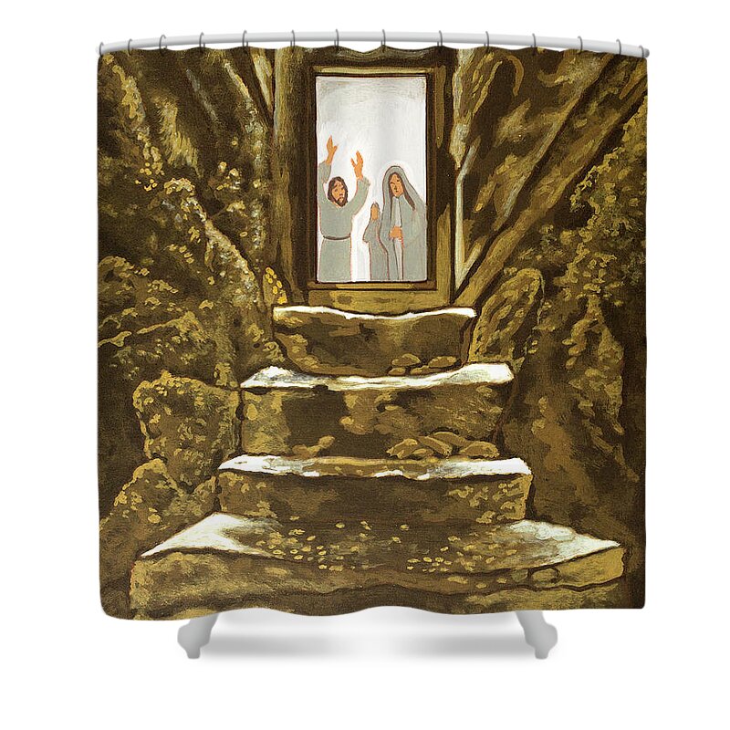 Lazarus' Tomb Shower Curtain featuring the painting Lazarus' Tomb by William Hart McNichols