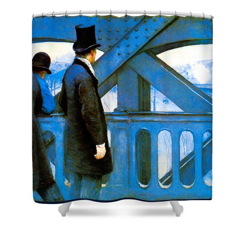 Gustave Shower Curtain featuring the painting Le pont de l Europe 1877 by Gustave Caillebotte