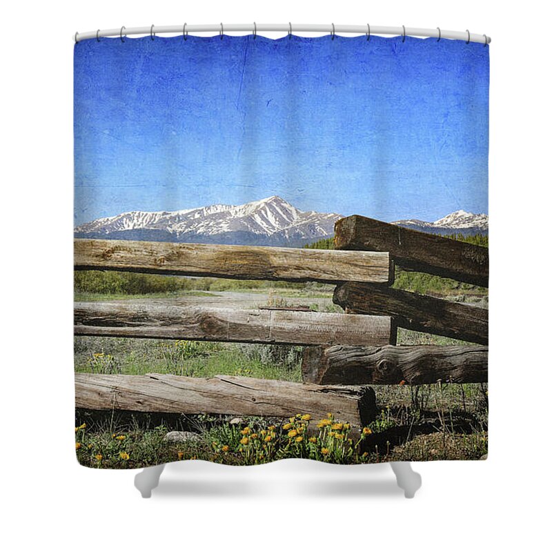 Leadville Colorado Mountain Fence Shower Curtain featuring the photograph Leadville Colorado Mountain Fence by Dan Sproul