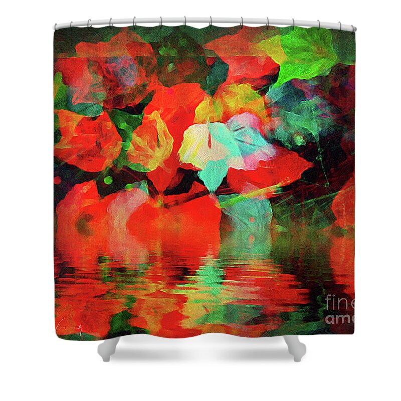 Fall Shower Curtain featuring the painting Leaf Glow a by Jeanette French