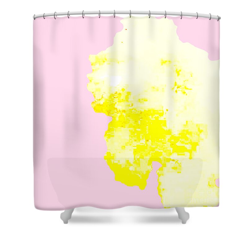 Contemporary Art Shower Curtain featuring the digital art Leaves Touch After Heavy Rain by Jeremiah Ray