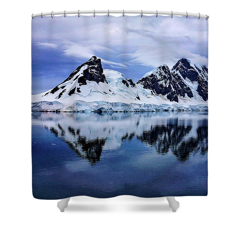 Antarctica Shower Curtain featuring the photograph Lemaire channel by Darcy Dietrich